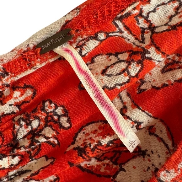 Free People Say The Word Orange Floral Cropped Top, Size S - Picture 6 of 8